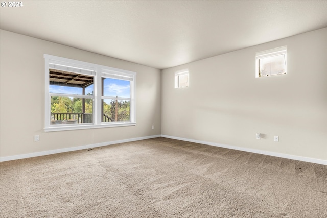 unfurnished room with carpet floors