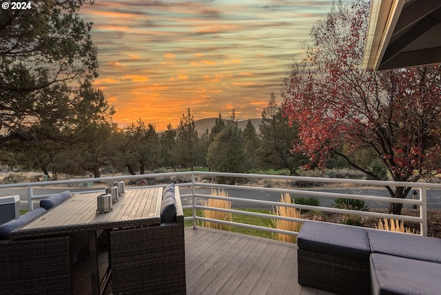 view of deck at dusk