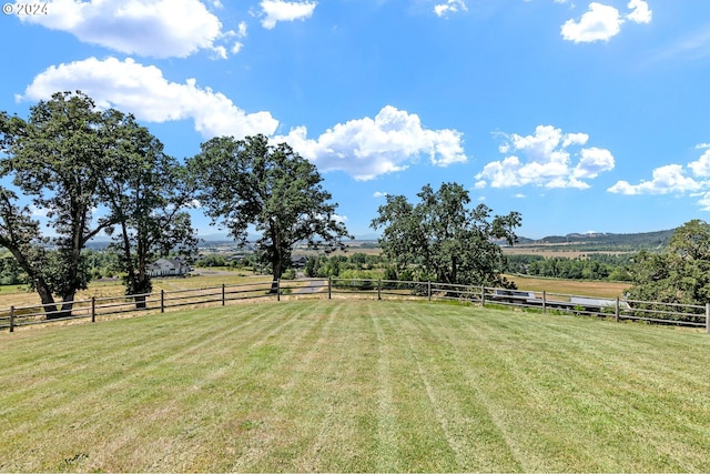 view of yard featuring a rural view