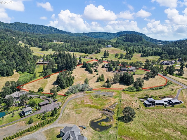 drone / aerial view with a mountain view