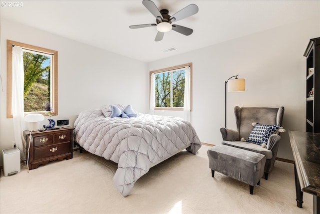 31805 NE Wilsonville Rd, Newberg, OR 97132 - bedroom with visible vents, multiple windows, and light carpet