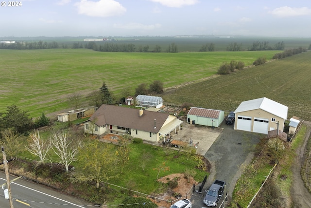 drone / aerial view with a rural view