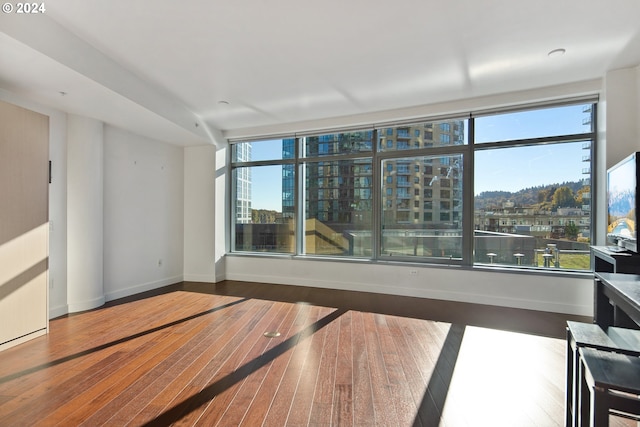 spare room featuring hardwood / wood-style flooring