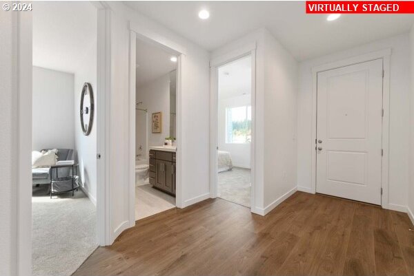 hall featuring hardwood / wood-style floors