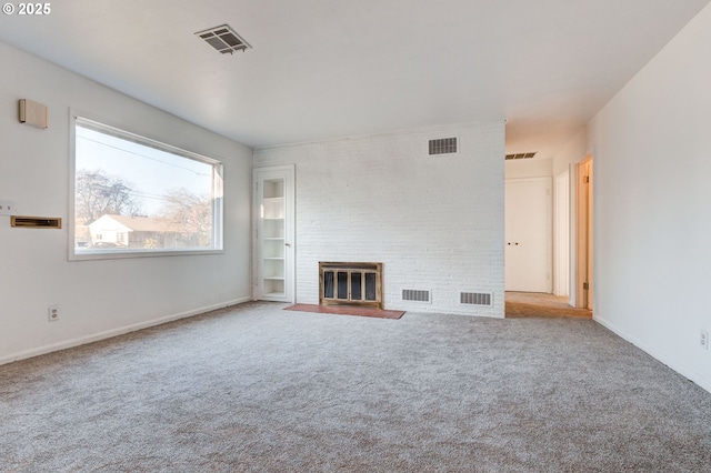 unfurnished living room with carpet floors