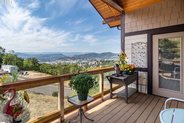 balcony with a mountain view