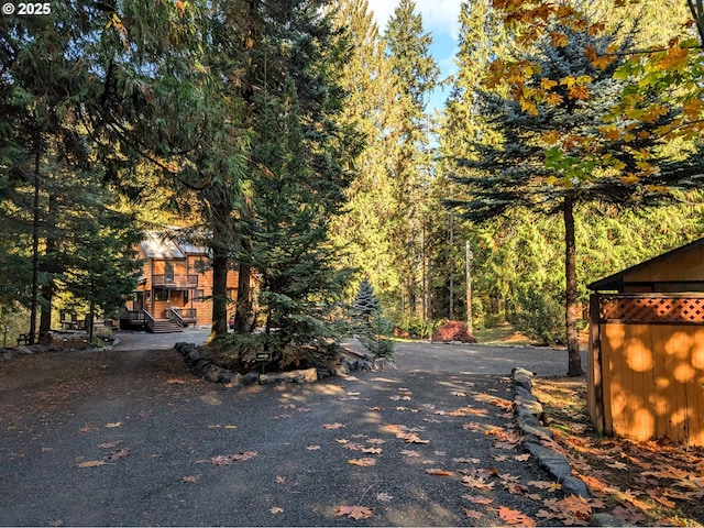 view of street with driveway