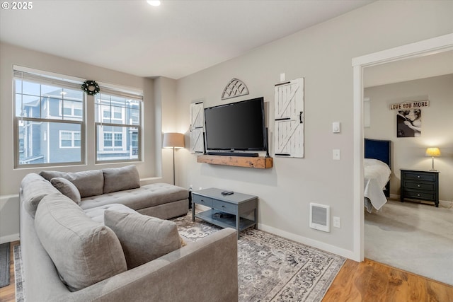 living room featuring hardwood / wood-style floors