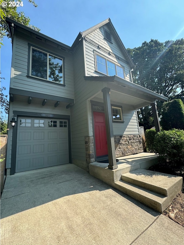 view of front of home featuring a garage