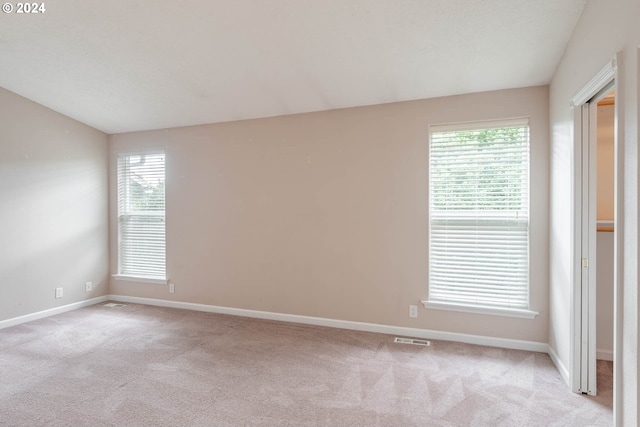 empty room with light carpet and a healthy amount of sunlight