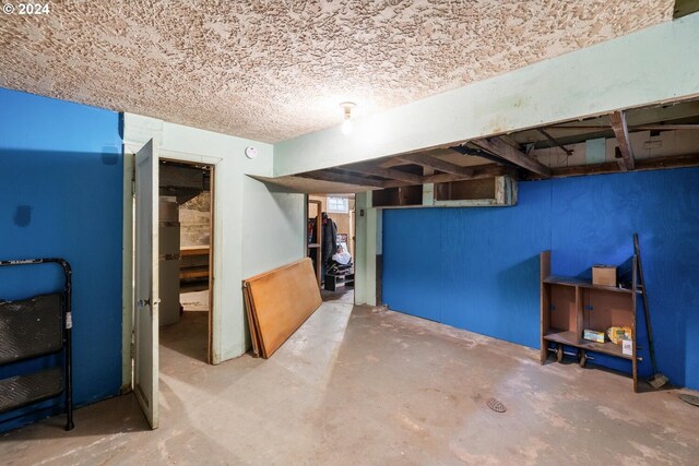 carpeted bedroom with connected bathroom and lofted ceiling