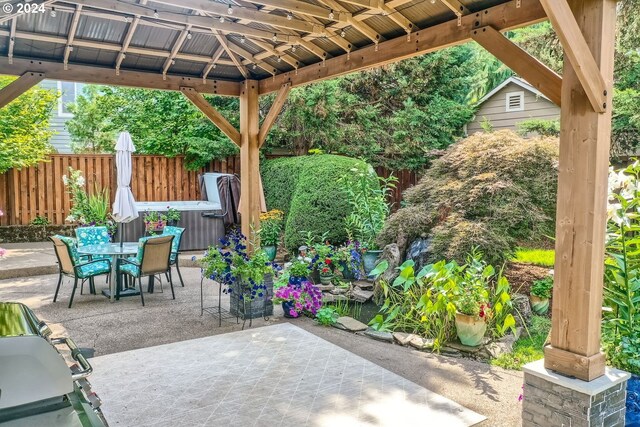 view of patio featuring a gazebo