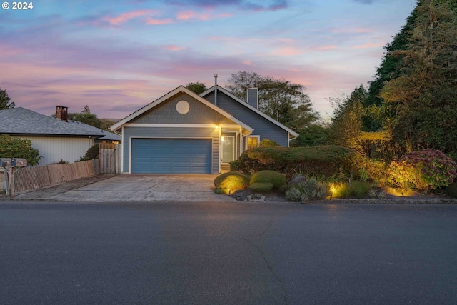 view of front facade featuring a garage