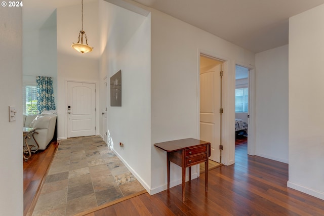 hallway featuring hardwood / wood-style floors