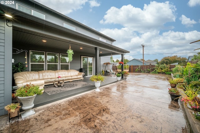 view of patio / terrace with an outdoor living space