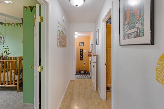 hall featuring light hardwood / wood-style flooring