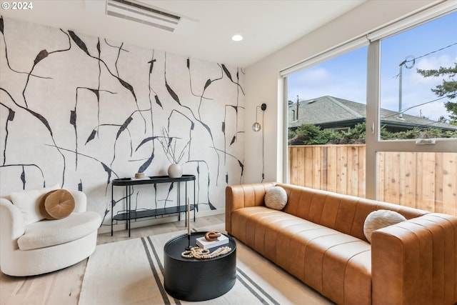 living room with wood-type flooring