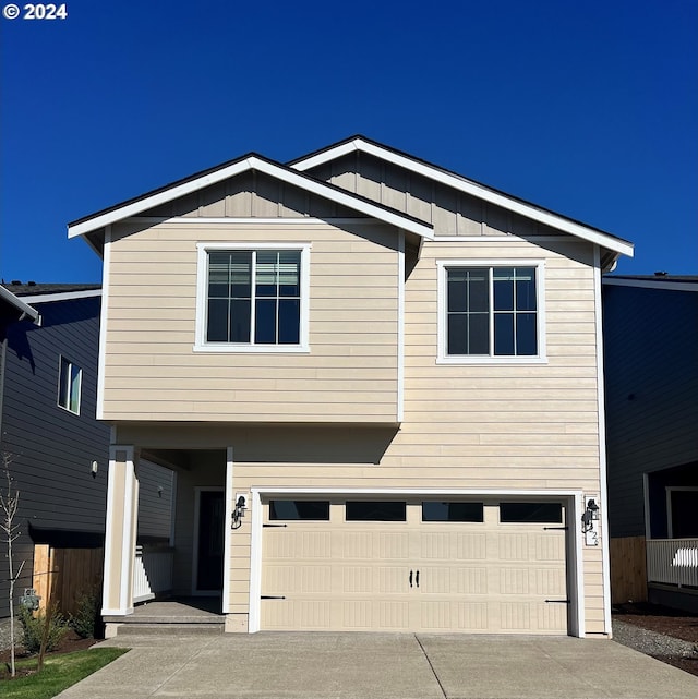 view of front of house with a garage