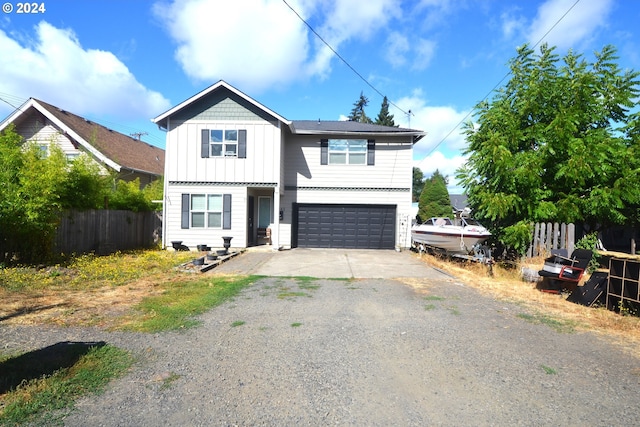 view of property with a garage