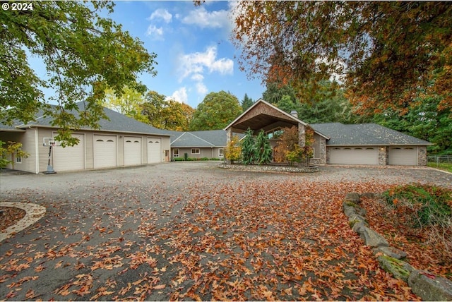 single story home with a garage