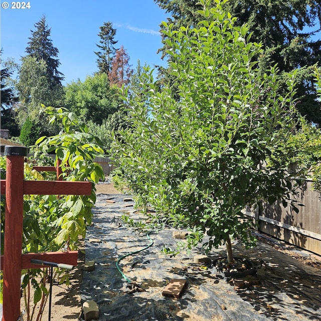 view of yard with fence