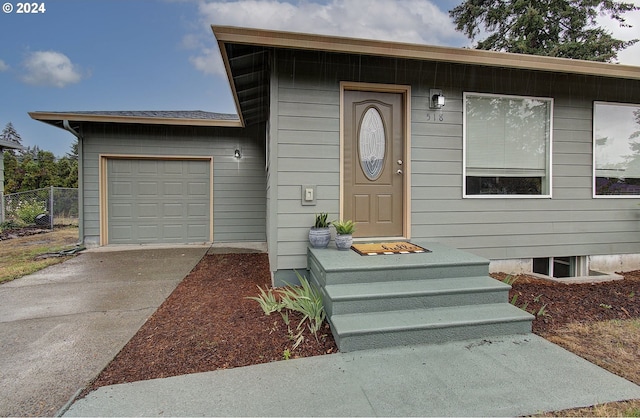 view of front of house with a garage