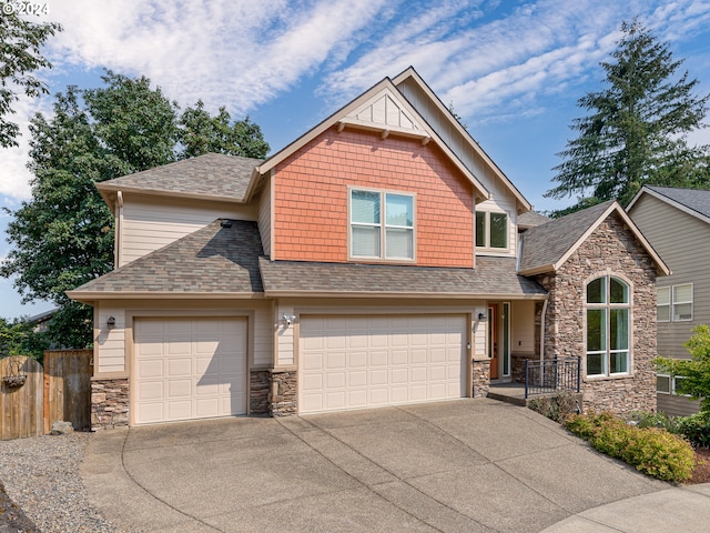 view of front of property featuring a garage