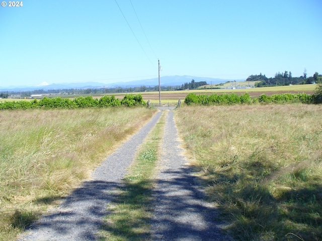 view of road with a rural view