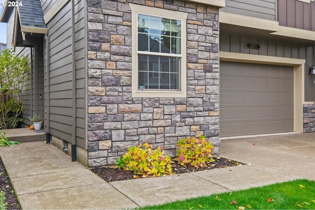 view of home's exterior with a garage