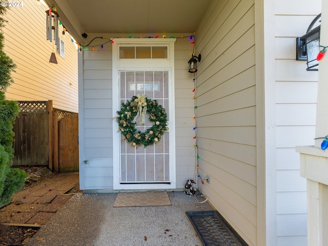 view of doorway to property