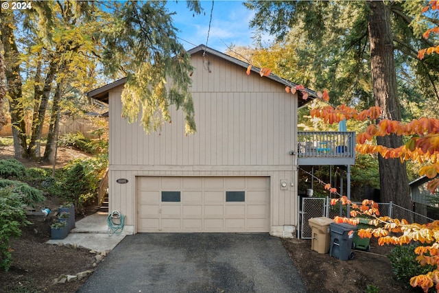 view of home's exterior with a garage