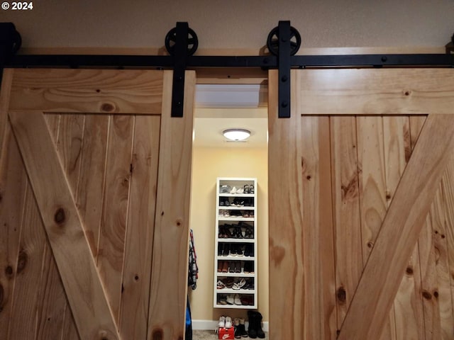 room details with a barn door