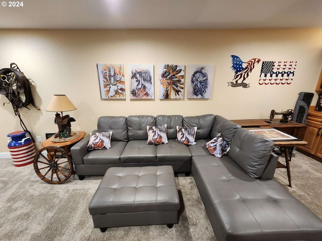 living room featuring carpet flooring