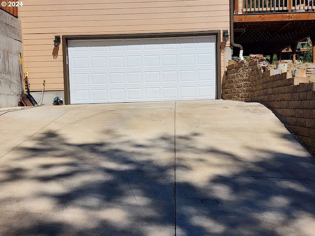 view of garage