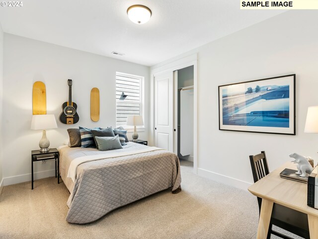 bedroom featuring carpet