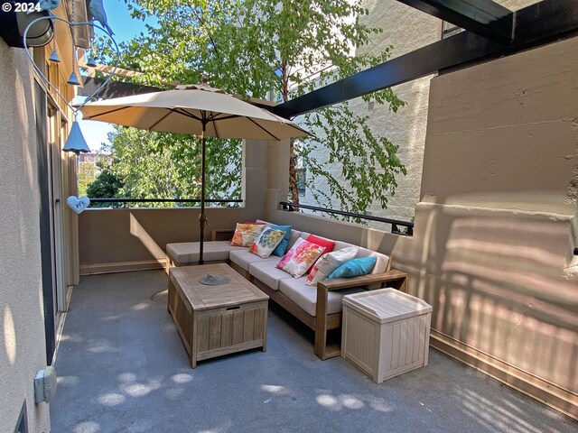 view of patio with an outdoor hangout area