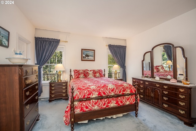 bedroom with multiple windows and carpet flooring