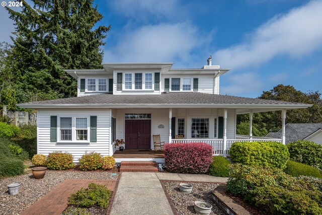 view of front of home with covered porch