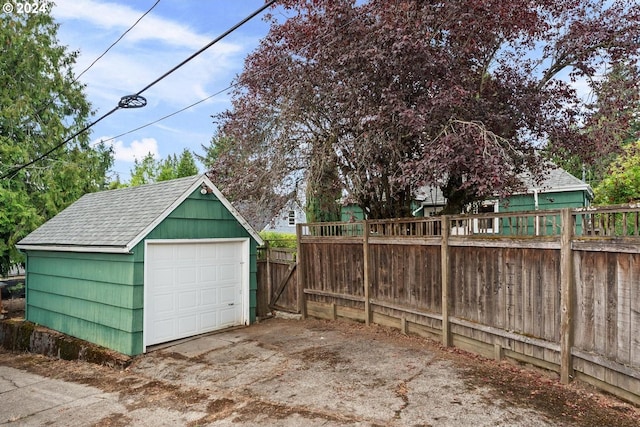 view of garage