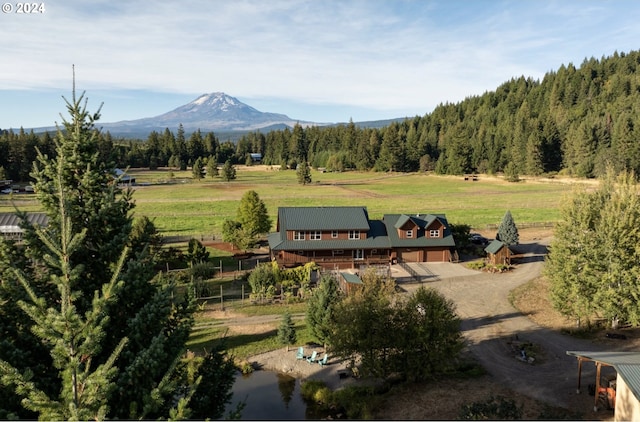 property view of mountains with a rural view