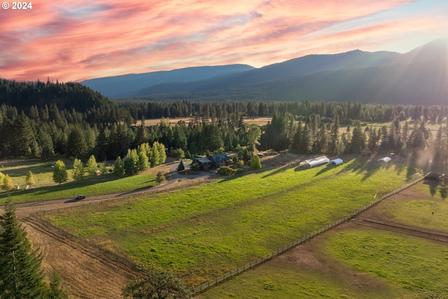 mountain view with a rural view