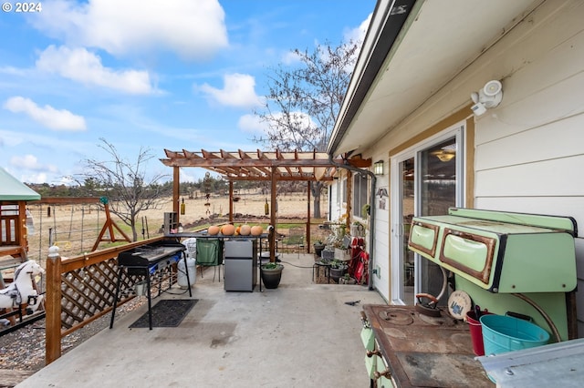 view of patio with a pergola