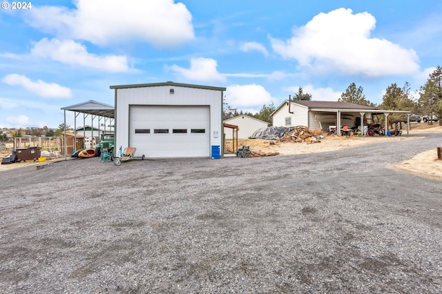 garage with a carport