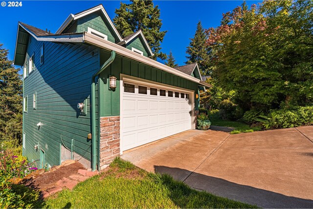 view of garage