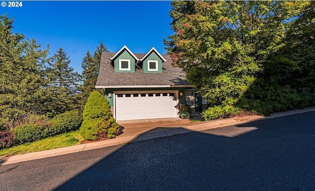 view of front of property with a garage and concrete driveway