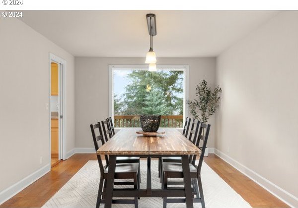 dining room featuring light hardwood / wood-style floors