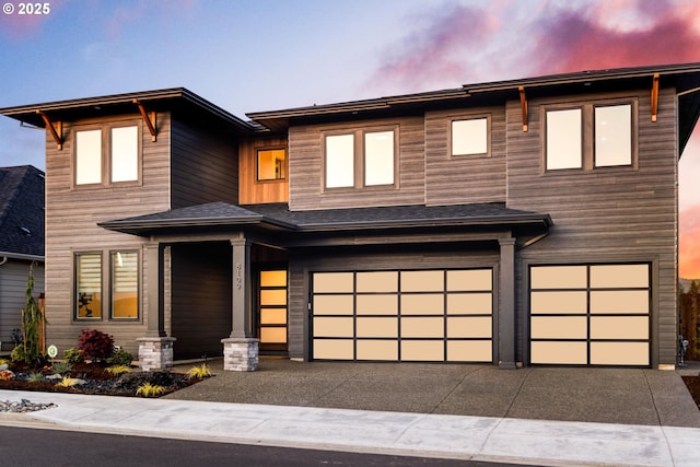 view of front of home featuring a garage