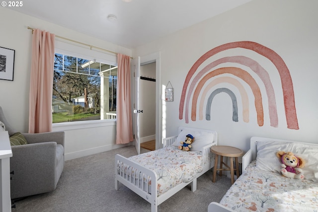 bedroom featuring carpet