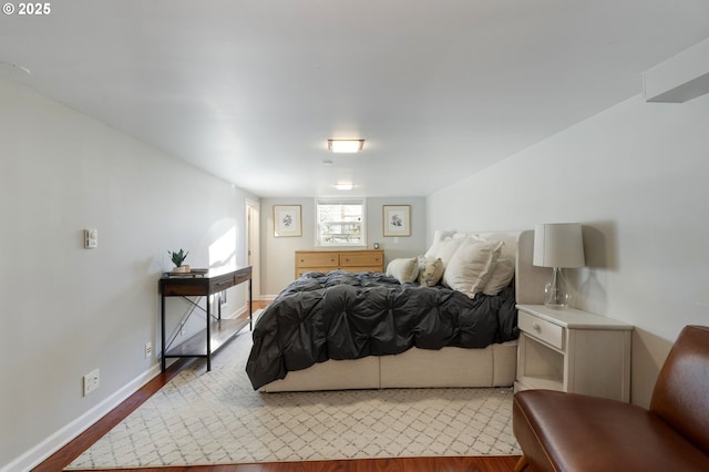 bedroom featuring light hardwood / wood-style floors