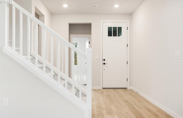 foyer featuring light hardwood / wood-style flooring